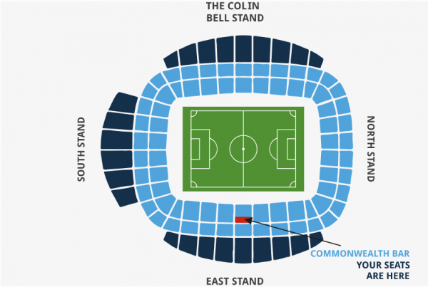 commonwealth bar Manchester City Hospitality map