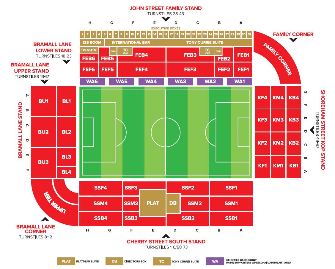 Stadium Map - Sheffield Utd Stadium Map - Sheffield Utd