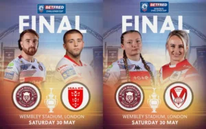 2026 Challenge Cup Finalists: Wigan Warriors vs Hull KR and Wigan vs St Helens Women at Wembley Stadium, May 30.
