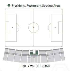 Presidents Restaurant Hospitality Seating Map