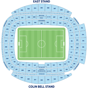 Green Room Experience Hospitality Seating Map - Manchester City