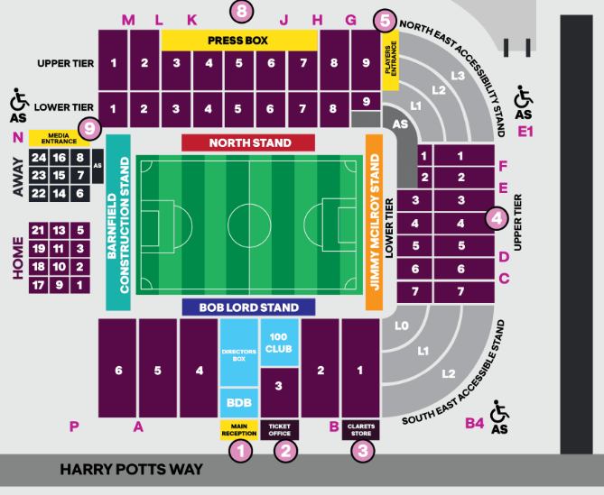 Turf Moor Stadium Map Turf Moor Stadium Map